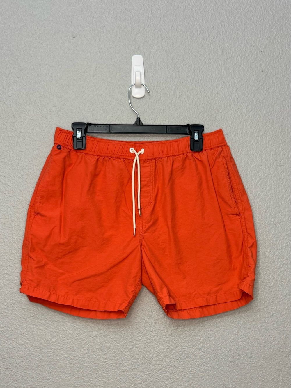 Scotch & Soda | Solid Mid-Length Swim Shorts | Orange | Size Small